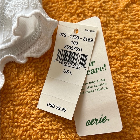 Aerie White Bikini with Delicate Lace Trim - Picture 2 of 4